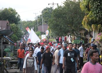Pasca Kampanye di Beberapa Titik Simpatisan Pasangan Ina Ama bertambah maksimal.