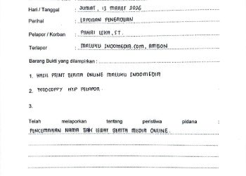 Fahril Leka Laporkan Maluku Indomedia ke Polda Maluku atas Dugaan Pencemaran Nama Baik