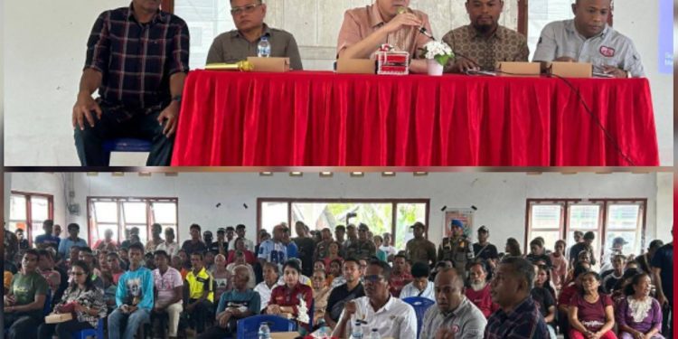 Bupati dan Wakil Bupati Kepulauan Tanimbar Hadiri Sosialisasi PDSK Proyek Masela di Lermatang