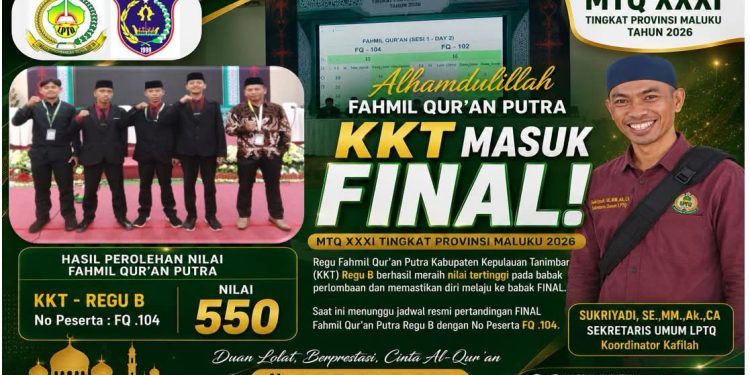 Kafilah Tanimbar Mengguncang MTQ Maluku 2026, Fahmi Qur’an Putra Melaju ke Final dengan Nilai Tertinggi