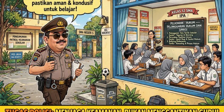 Polisi Mengajar, Tapi Jangan Lupa Mengawal